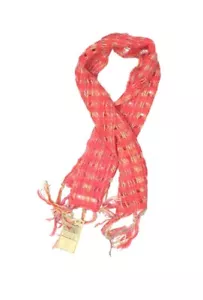 LAXDAL New HANDWOVEN SCARF Weaving Studio Orange pink SOFT COTTON 46" X 8.5" - Picture 1 of 4