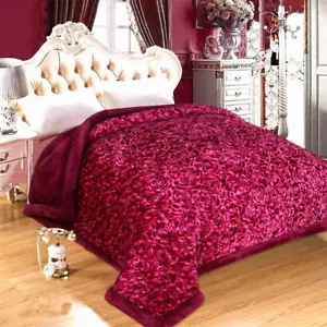 Blanket Mink Blanket Winter Double Bed AC Comforter Razai Quilt king Size Wine - Picture 1 of 5