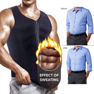 Men's Neoprene Sauna Sweat Weight Loss Workout Shirt Long Sleeve Gym Body Shaper - Image 1 of 4