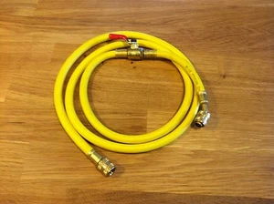 60" R-12 Yellow Charging Hose With Shut-off Valve  - Picture 1 of 6