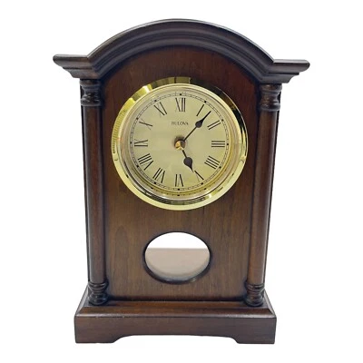 BULOVA - DALTON SMALL TRADITIONAL WOODEN  MANTEL CLOCK - Image 1 of 4