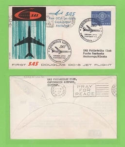 Dinamarca 1960 SAS DC8 primer vuelo polar regular, Copenhague - anclaje, cubierta - Imagen 1 de 1