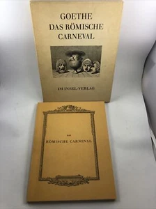Das Römische Carneval. Wolfgang Johann Goethe. Pub by Insel Verlag, Leipzig 1965 - Imagen 1 de 7