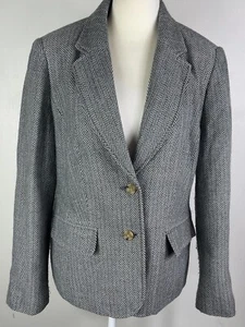 Blazer vintage para mujer mezcla de lana gris espiga tweed mediano campo inglés - Imagen 1 de 12