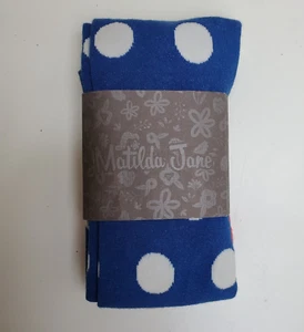 Matilda Jane Girl's Blue Dot Believe Be Merry Tights 8 10Y NWT (16027A) - Picture 1 of 5