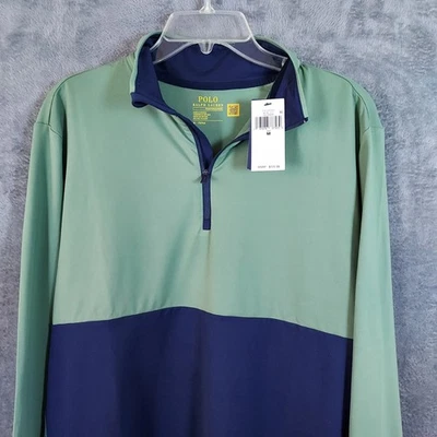 Новый с Ярлыками Polo Ralph Lauren производительности 1/4 молнии пуловер зеленый темно-синий мужчин средний $125.00 - Изображение 1 из 4