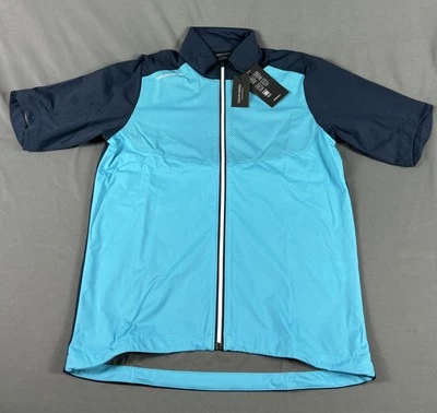 Jaqueta de golfe Galvin verde chuva vento Livingston SS média aquática azul marinho nova com etiquetas MSRP $249 - Imagem 1 de 4