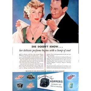 Chemicals 1941 Print Ad Koppers Chemicals from Coal Woman Perfume 8"X11.5" - Picture 1 of 3
