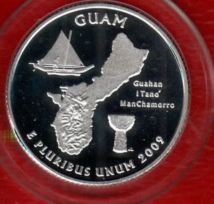 2009-S 25c GUAM ~ 90% SILVER ~ PROOF SILVER QUARTER - Picture 1 of 4