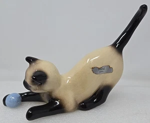 Vtg Porcelain Siamese Cat Mitzi Ball Of Yarn Figurine Robert Simmons 2093 - Picture 1 of 9