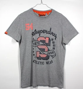 SUPERDRY Vintage Series MEDIUM Grey with Large Print T-Shirt I 100% Cotton - Picture 1 of 13
