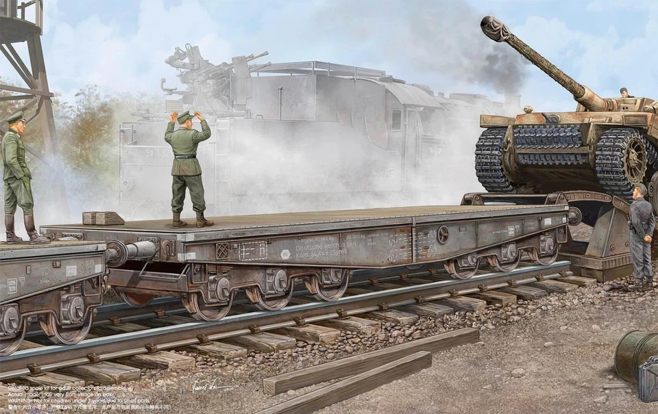 1/72 德国 Schwerer Plattformwagen 类型 ssyms 80,1943 · 模型收藏 稀有 状况完好 — 第 1/2 张图片