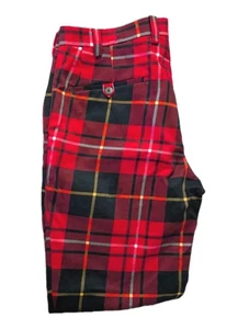 JCRT Pants Plaid Reverse Tuxedo Punk Red & Black Size 34 EUC - Picture 1 of 7