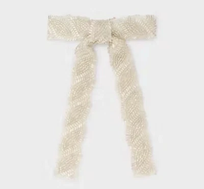 A NEW DAY | Cordón de pelo con moño de cuentas marfil nuevo con etiquetas Foto 1 de 4