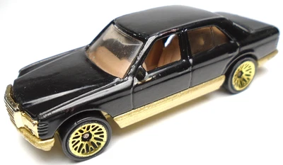 Mercedes-Benz 380 Sel 1998 Hot Wheels HW negro 1:64 diecast coche de 3" con dorado y bronceado Foto 1 de 4