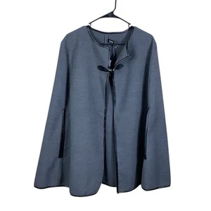 Torrid Outlander Cape One Size Gray Marled Black Trim Poncho NWT - Picture 1 of 5