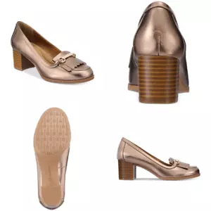 Giani Bernini Women's Seraa Closed Toe Loafer Pumps Gold Metallic Size 5 M NWOB - Picture 1 of 5