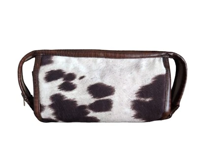 Bolso de maquillaje de cuero de vaca cosméticos gamuza artículos de tocador cepillo bolsa tocador bolso sin asas Foto 1 de 4