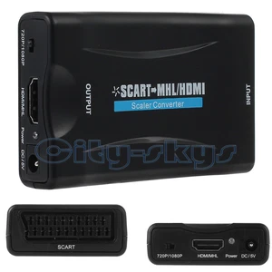1080P SCART to HDMI Upscaler Converter Video Adapter for HDTV PS2 STB VHS DVD - Picture 1 of 7