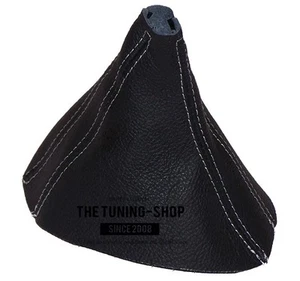 FITS AUDI Q5 AUTOMATIC 2008-2015 GEAR BOOT BLACK LEATHER GREY STITCHING NEW - Bild 1 von 4