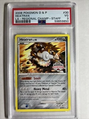 PSA 3 STAFF Heatran Pokemon Regional Championships Promo 30/146 Pokemon TCG - Image 1 of 4