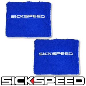 2 BLUE ENGINE BAY RESERVOIR TANK COVER DRESS UP KIT FOR BRAKE/CLUTCH FLUID P10 - Picture 1 of 1