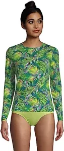 NWT Lands End Womens Crew Neck Long Sleeve Rash Guard UPF 50 Size S $60 Z179 - Picture 1 of 3