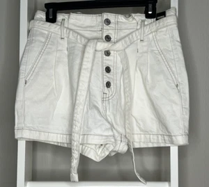 Abercrombie & Fitch Shorts Womens 6 White Natural Rise Denim 2" Cotton NEW - Picture 1 of 12