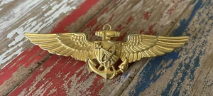 SEHR SELTEN AUTHENTISCH 1960ER 70ER JAHRE MARINE/USMC ASTRONAUT PILOTFLÜGEL 1/20 10k Gold FLÜGEL - Bild 1 von 3