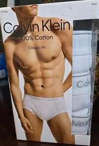 Herren 3er Pack Calvin Klein 100% Baumwolle Slips Classic Fit CK Unterwäsche (all white)  - Bild 1 von 5