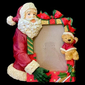 Marco de fotos de resina 3D de Navidad 'Santa y peluche' para foto de 4 x 5 pulgadas - Imagen 1 de 5