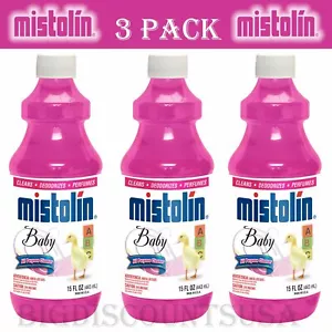 Mistolin 3 Pack General All Purpose Cleaning Solution Kit Baby Scent 15 fl oz - Picture 1 of 1
