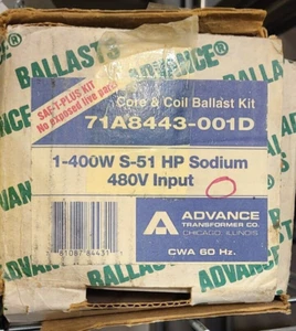 NIB Advance 71A8443-001D 480V 1-400W S51 HP Sodium Ballast Kit - Picture 1 of 2