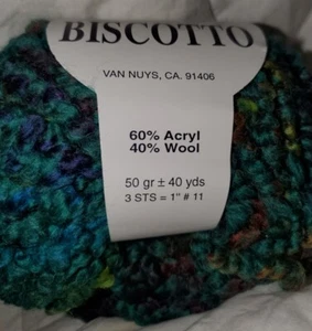 Trendsetter Biscotto Yarn Color #02 Blues & Greens 50g 40 Yards - Picture 1 of 5
