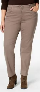 Style & Co Womens Ladies Taupe Tummy Control Slim Leg Jeans Pants Size 24W NEW - Picture 1 of 2