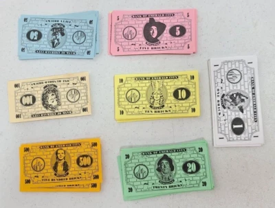 Monopoly Wizard of Oz Replacement Paper Money Set Lot NICE - Image 1 of 4