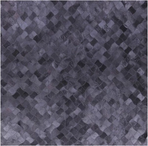 8' Square Natural Cowhide Hand Stitched Rug - C1159 - Picture 1 of 6