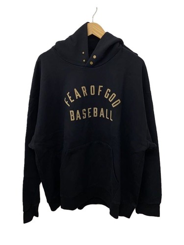 FELPA CON CAPPUCCIO BASEBALL FEAR OF GOD 7° collezione XL COTONE STAMPA NERA usata