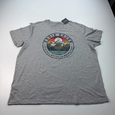 NUEVA Camisa Eddie Bauer Para Hombre Extra Grande XL Gris Cuello Redondo Exterior Informal Foto 1 de 4