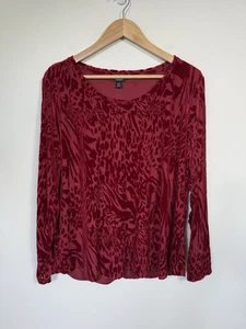 Simply Vera Wang Damen Samt Burnout Whimsigoth Top XXL Rot Fee Grunge - Bild 1 von 9