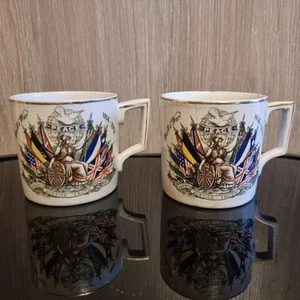 WW1 World War 1 Peace Mugs Set 2 Liberty Justice Honour 1914-1919 Memorabilia - Picture 1 of 1