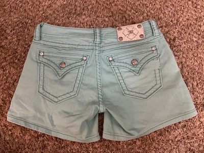 Pantalones cortos Teal Miss Me para mujer talla 28 Foto 1 de 2