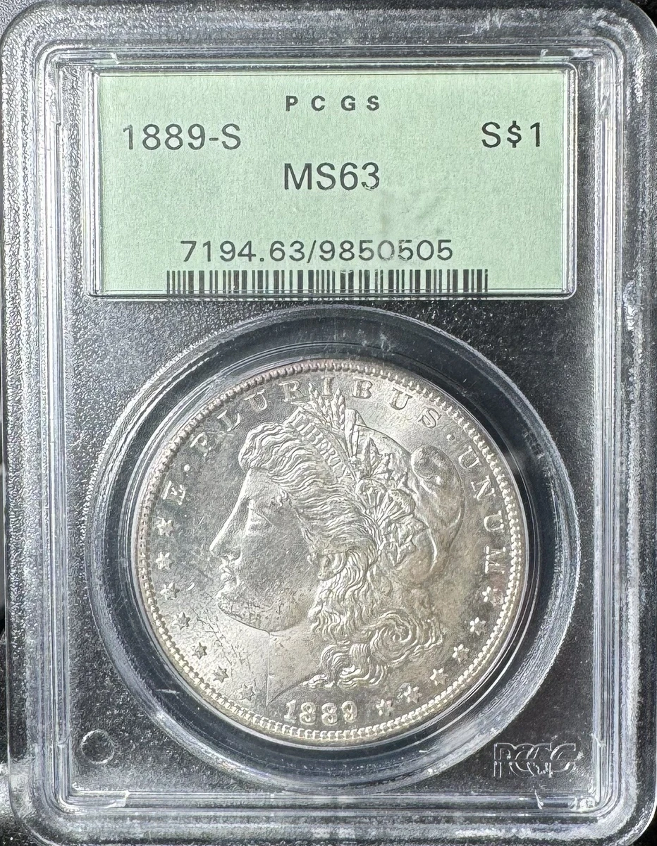 1889年 $1 銀貨 PCGS MS63 1889年 銀貨 PCGS MS63 1889年 銀貨 PCGS MS63 美国1美元银币，1889年