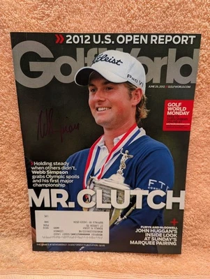 Portada de revista Webb Simpson PGA Golf World firmada autografiada nuevo autógrafo Foto 1 de 2