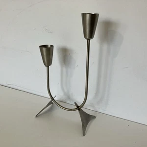 Vintage Mid Century Modern Stainless Steel Retro Candlestick by Carnival MCM - Picture 1 of 6