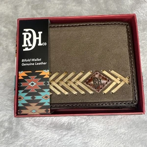 Red Dirt Hat Co aufklappbare Geldbörse Wildleder Leder Southwest geflochtene Intarsien Western Cowboy - Bild 1 von 10