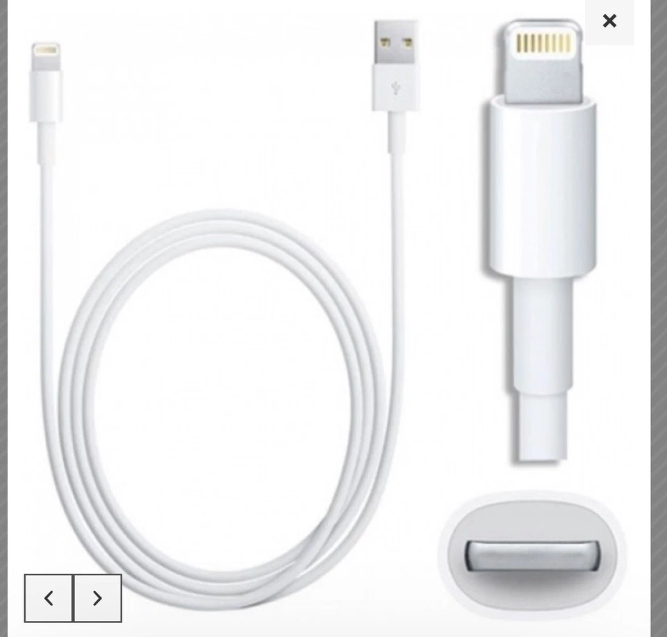 2-Pack ~ iPhones & iPad ~  8 Pin To Usb Charger & Data Sync ( White) - Image 1 of 3