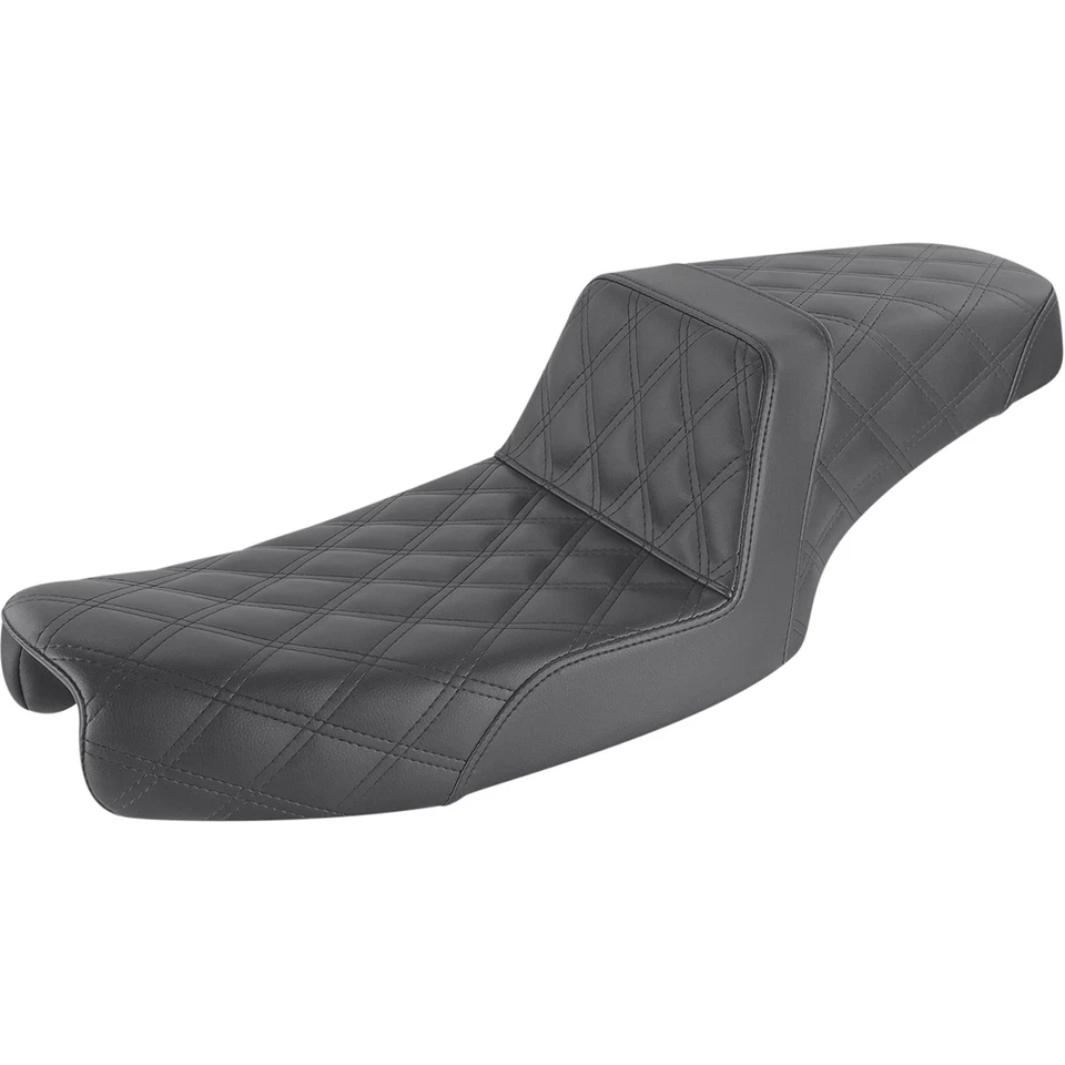 SADDLEMEN 0803-0664 891-04-175 Step-Up Seat — Full Lattice Stitch - Black - Dyna - Image 1 of 1