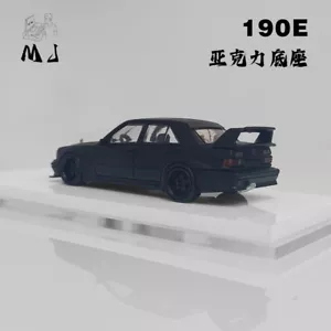 1/64 Mercedes Benz 190E Diecast Toys Car Model Collection Matte Black Fine Works - Picture 1 of 6