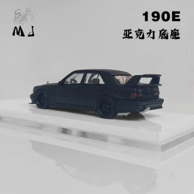 1/64 Mercedes Benz 190E Diecast Toys Car Model Collection Matte Black MJ - Immagine 1 di 4
